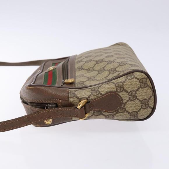 GUCCI GG Supreme Web Sherry Line Bag Pvc Beige Gold 56 02 088 - Picture 5 of 13